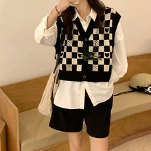 画像をギャラリービューアに読み込む, レトロニットベストシャツゆったり かわいいトップスセット