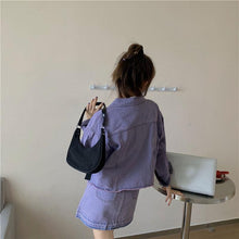 画像をギャラリービューアに読み込む, 韓国系2点セットアップかわいいデニムジャケットとスカートガーリー