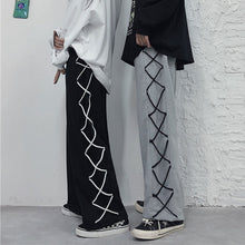 画像をギャラリービューアに読み込む, 原宿系ハイウエスト合わせやすいロープスプライシングパンツストレートパンツ