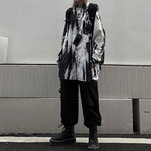 画像をギャラリービューアに読み込む, 原宿系 ストリート系ゆったり長袖シャツ タイダイ柄絞染め風