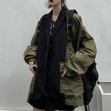 画像をギャラリービューアに読み込む, 秋カジュアル切り替え重ね着風長袖ジャケットコートレデイース原宿系