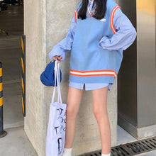 画像をギャラリービューアに読み込む, 学園風2点セットアップシャツとVネックニットベストガーリー