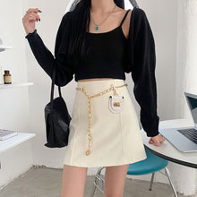 画像をギャラリービューアに読み込む, ストリート系かわいいオシャレPU Aラインスカートレデイース