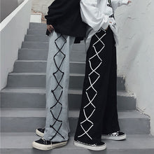画像をギャラリービューアに読み込む, 原宿系ハイウエスト合わせやすいロープスプライシングパンツストレートパンツ