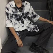 画像をギャラリービューアに読み込む, 原宿スタイル タイダイ柄 半袖 シャツトップスメンズレデイース