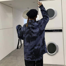 画像をギャラリービューアに読み込む, 原宿系モアレ柄 長袖 合わせやすいシャツ