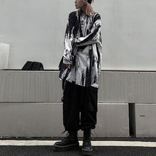 画像をギャラリービューアに読み込む, 原宿系 ストリート系ゆったり長袖シャツ タイダイ柄絞染め風