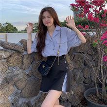 画像をギャラリービューアに読み込む, シャツ とスカート気質ワンピース2点セットアップ