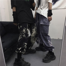 画像をギャラリービューアに読み込む, ストリート系カーゴパンツ タイダイ柄 原宿風 ロングパンツ