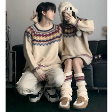 画像をギャラリービューアに読み込む, カップル韓国っぱセータークリスマス洋服男女兼用原宿系ゆったりカジュアルトップス
