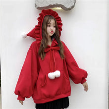 画像をギャラリービューアに読み込む, クリスマスト洋服韓国ファッションパーカー原宿系ダンス洋服トップスレデイーズレッドイエロー
