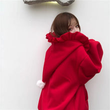 画像をギャラリービューアに読み込む, クリスマスト洋服韓国ファッションパーカー原宿系ダンス洋服トップスレデイーズレッドイエロー
