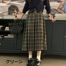 画像をギャラリービューアに読み込む, アカデミア風スカートレディース新型ハイウエストレトロA字スカートプリーツミディアムスカート
