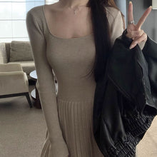 画像をギャラリービューアに読み込む, ニットセーターワンピースカジュアルレデイーズ気質韓国ファッション
