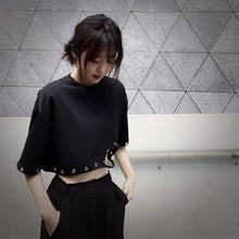 画像をギャラリービューアに読み込む, 原宿系ダンス洋服ショート丈トップス 長袖Tシャツレデイーズカジュアル
