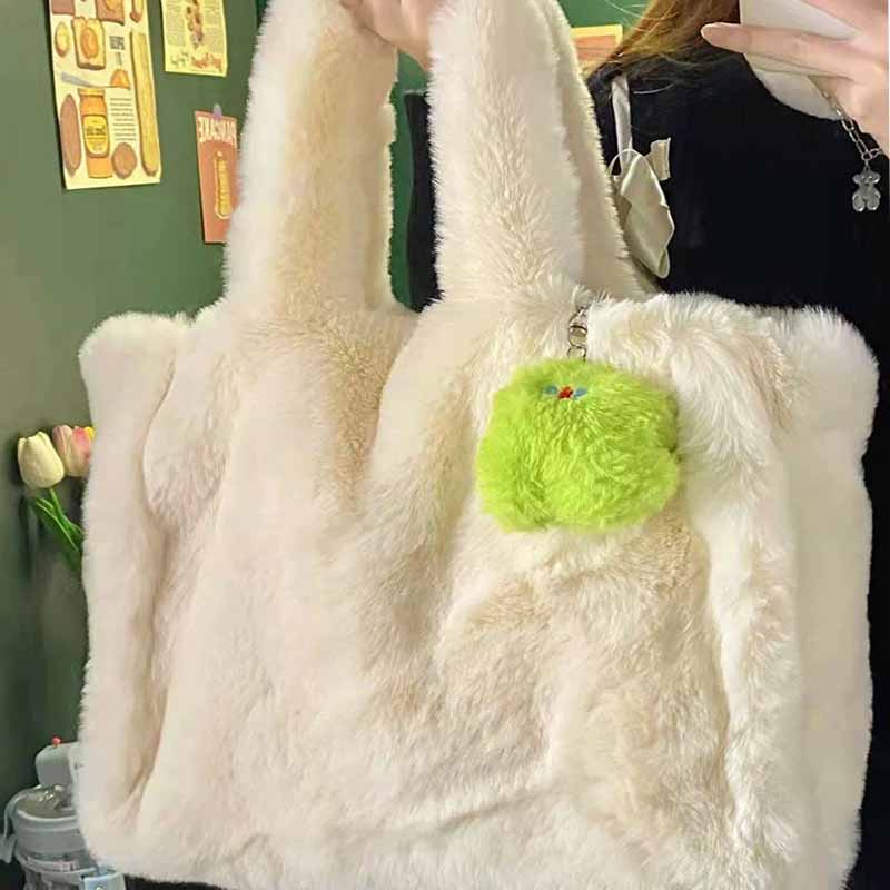 モコモコが可愛いレディースバッグバッグ大容量カジュアルバッグがオシャレな新型韓国insが人気