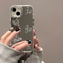 画像をギャラリービューアに読み込む, ハート型のiPhoneケースハートモチーフ 背面ミラー iphoneケース
