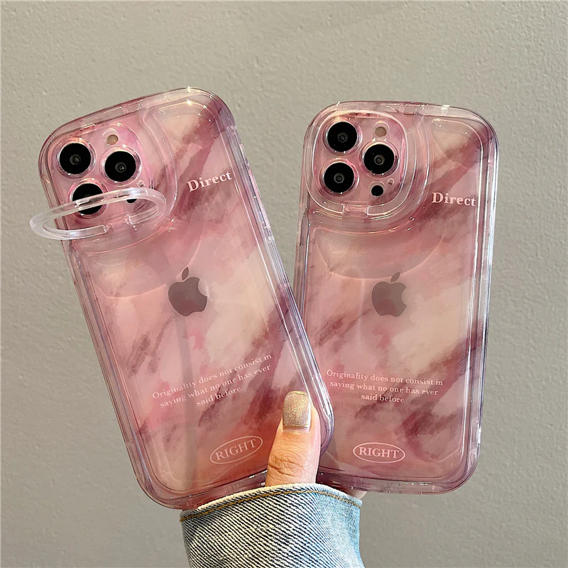 韓国風デザインでトレンドライクに水彩画のようなおしゃれなカラーiphoneケーススマホケースシリコン ケース