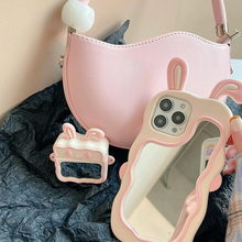 画像をギャラリービューアに読み込む, 韓国の可愛いiPhoneケースミラー付き うさぎ シリコン iphoneケース 背面にミラーデザインを施しiphoneケース
