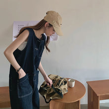 画像をギャラリービューアに読み込む, 韓国ファッションノースリーブ タンクトップ デニム ジャンプスーツガーリー気質サロペット
