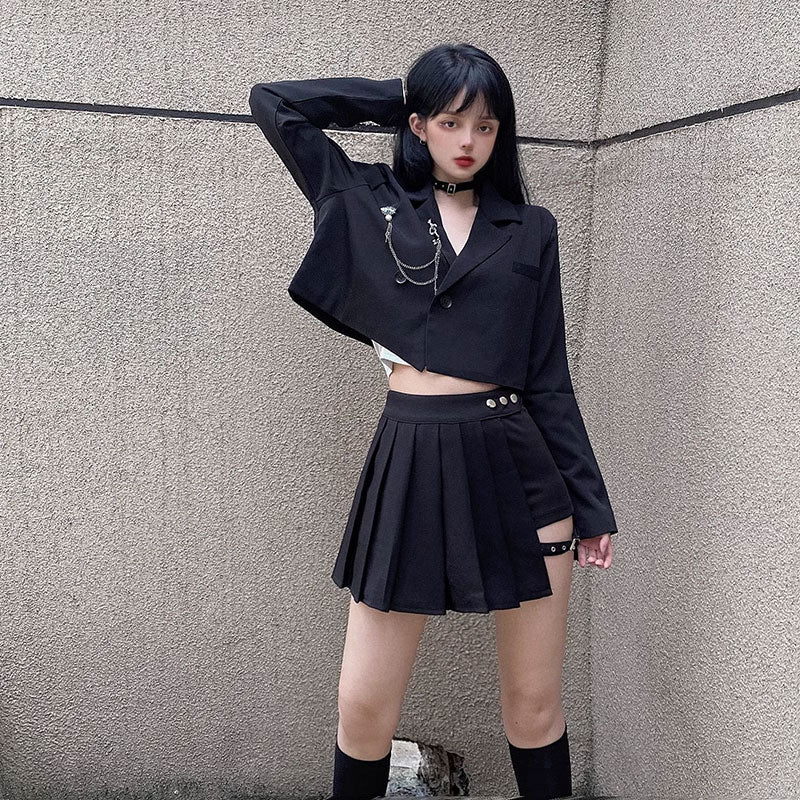 原宿風ストリート 個性派ダンス衣装セットアップジャケットとパンツレデイーズカジュアルセット