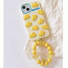 画像をギャラリービューアに読み込む, かわいいiphoneケースチーズスマホグリップシリコンiphone 13 iphone 14 iphone 15 iphone 16ブレスレット付き漫画ケース

