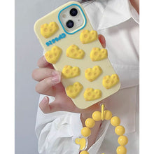 画像をギャラリービューアに読み込む, かわいいiphoneケースチーズスマホグリップシリコンiphone 13 iphone 14 iphone 15 iphone 16ブレスレット付き漫画ケース

