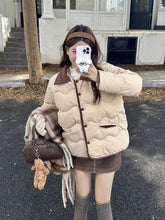 画像をギャラリービューアに読み込む, Poloポロカラーコットンコート秋冬厚くて暖かいルーズコットンコート韓国ファッションレデイーズカジュアトップス
