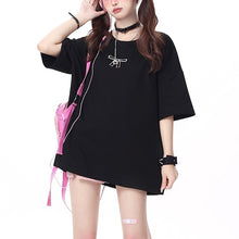 画像をギャラリービューアに読み込む, 女性用ボウタイ半袖Tシャツ ゆったりカジュアルクルーネックトップス
