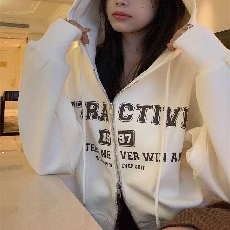 韓国ファッションデュアル ジッパースウェットシャツパーカー原宿系ダンス洋服