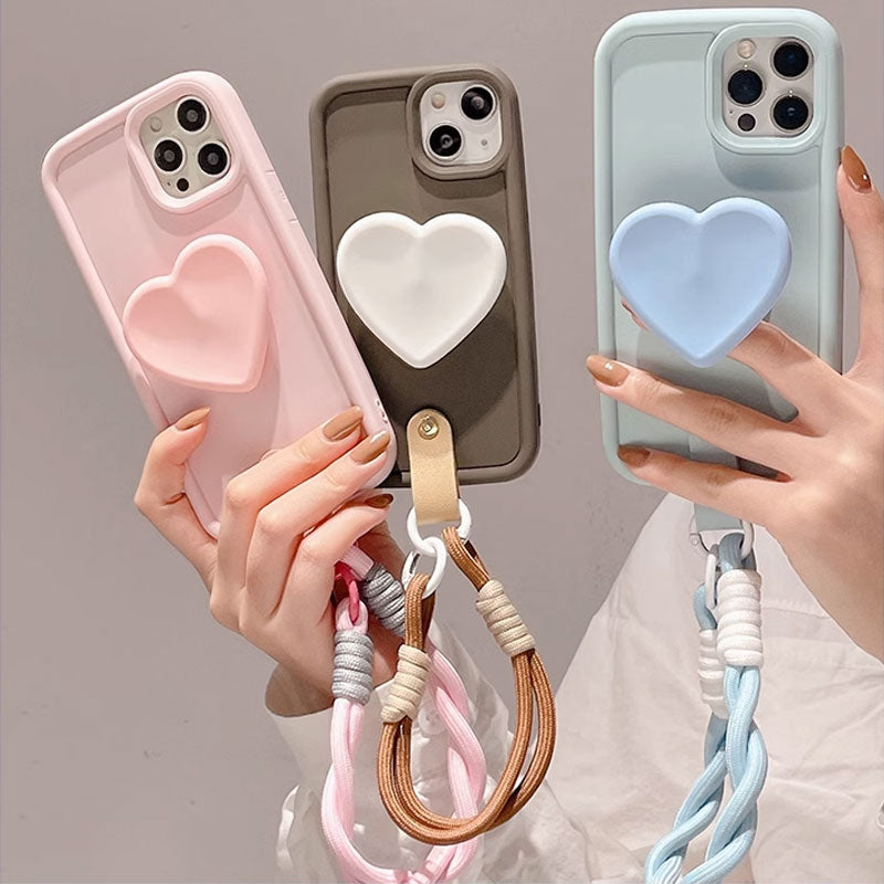 韓国ファッション iphoneケーススマホケースかわいいケースiPhone 15 ハンドストラップ付き