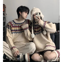 画像をギャラリービューアに読み込む, カップル韓国っぱセータークリスマス洋服男女兼用原宿系ゆったりカジュアルトップス
