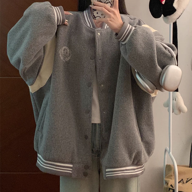 原宿系スタイル ファッション おしゃれスボールジャケットスタジャンアウタージャケットストリートHIPHOPメンズ奇抜派手ワッペン大きいサイズバイカラーヒップホップ