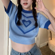 画像をギャラリービューアに読み込む, 韓国系ハートの形トップスtシャツ可愛いゆったりカジュアルシャツ
