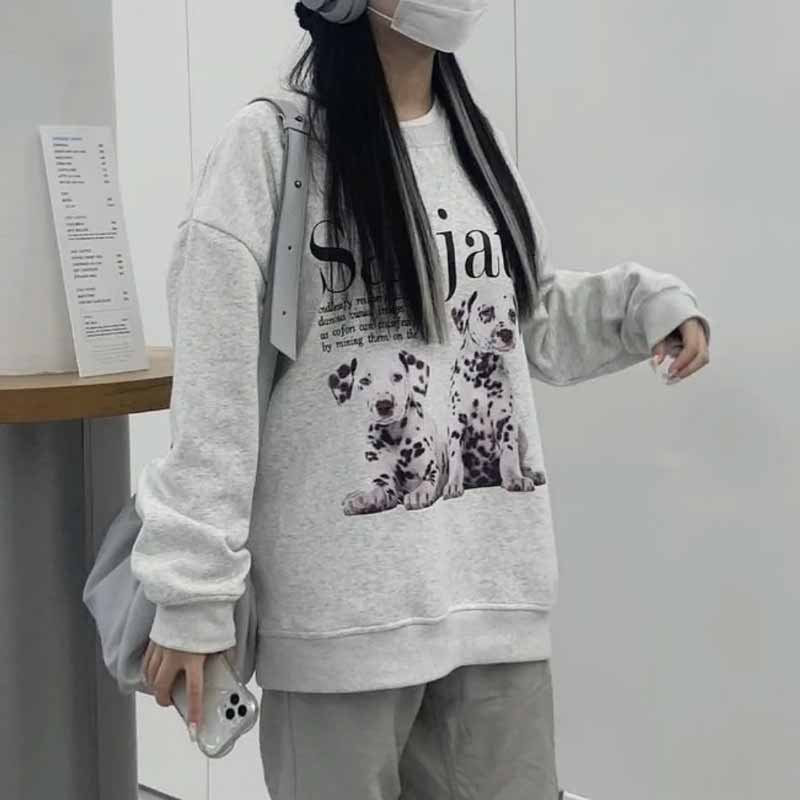レトロ スウェット トレーナー プルオーバー ゆったり カジュアル かわいい