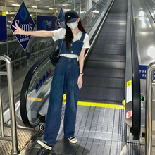 画像をギャラリービューアに読み込む, デニム セット ベストとパンツ2点セットハイウエストパンツ ショート丈 カジュアル

