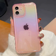 画像をギャラリービューアに読み込む, クリアiPhoneケース iPhoneカバー スマホケース プチプラ オーロラ ラメ  スケルトン 半透明 個性的 半透明
