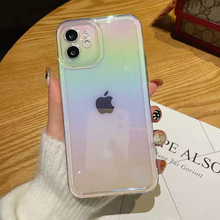 画像をギャラリービューアに読み込む, クリアiPhoneケース iPhoneカバー スマホケース プチプラ オーロラ ラメ  スケルトン 半透明 個性的 半透明
