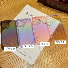 画像をギャラリービューアに読み込む, クリアiPhoneケース iPhoneカバー スマホケース プチプラ オーロラ ラメ  スケルトン 半透明 個性的 半透明
