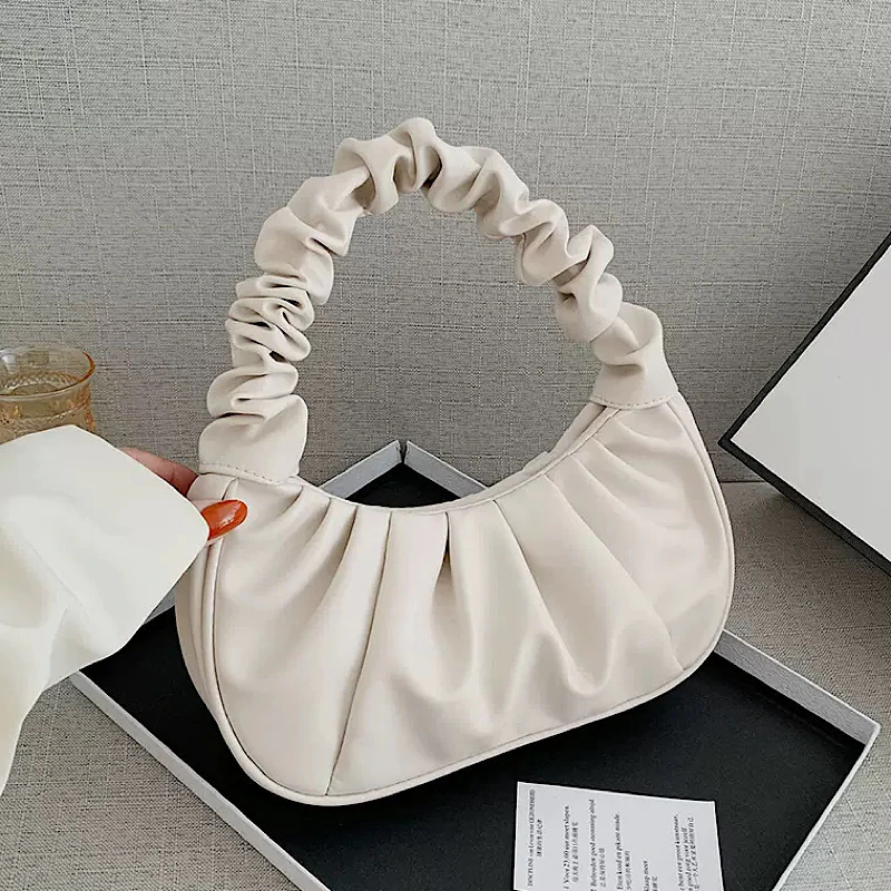 バッグ カラバリ 韓国っぽ くしゅくしゅ シンプル フェミカジ PUレザー プリーツ