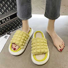 画像をギャラリービューアに読み込む, 可愛く 軽やか  ワッフル デザイン サンダル 楽ちん PU カジュアル フラットソール ３cm 美脚見え スリッパ ３カラー 骨格ナチュラル
