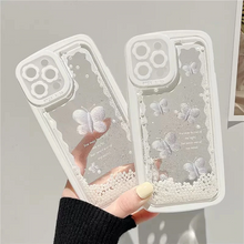 画像をギャラリービューアに読み込む, 韓国っぽバタフライ柄液体ケース iphoneケーススマホ ケースiphone13ケース  iphone14ケース
