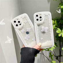 画像をギャラリービューアに読み込む, 韓国っぽバタフライ柄液体ケース iphoneケーススマホ ケースiphone13ケース  iphone14ケース
