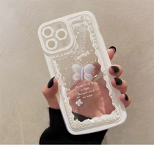 画像をギャラリービューアに読み込む, 韓国っぽバタフライ柄液体ケース iphoneケーススマホ ケースiphone13ケース  iphone14ケース
