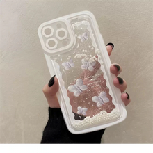 画像をギャラリービューアに読み込む, 韓国っぽバタフライ柄液体ケース iphoneケーススマホ ケースiphone13ケース  iphone14ケース
