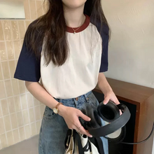 画像をギャラリービューアに読み込む, 半袖Tシャツラウンドネックシンプル トップス韓国系ストリート 系ダンス洋服
