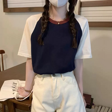 画像をギャラリービューアに読み込む, 半袖Tシャツラウンドネックシンプル トップス韓国系ストリート 系ダンス洋服

