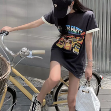 画像をギャラリービューアに読み込む, レトロ カジュアル 英字ロゴ半袖Tシャツレデイーズ
