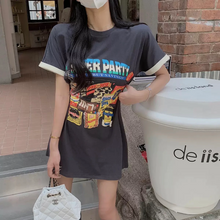 画像をギャラリービューアに読み込む, レトロ カジュアル 英字ロゴ半袖Tシャツレデイーズ
