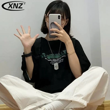 画像をギャラリービューアに読み込む, 韓国っぽ大きい半袖Tシャツトップスストリート系ダンス洋服原宿 個性派
